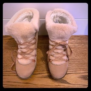 JCrew shearling wedges